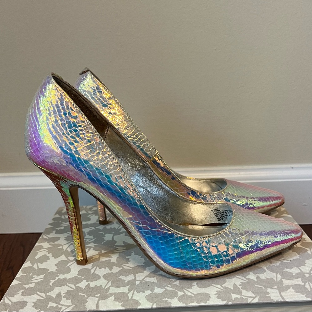 Iridescent Mermaid Dune London Heels. Size 37